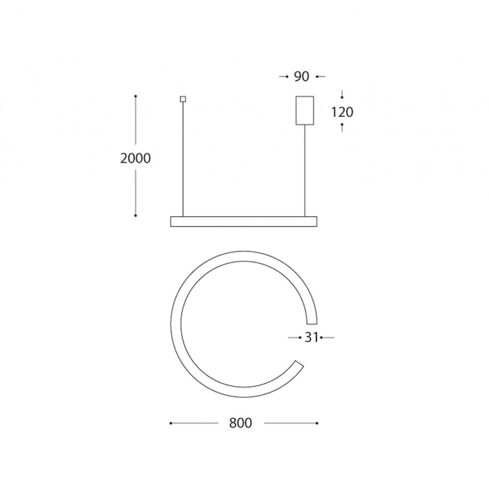Led Κρεμαστό Φωτιστικό Αλουμινίου Μαύρο 24W Dimmable Powered by OSRAM Hose- RD LUCIDO
