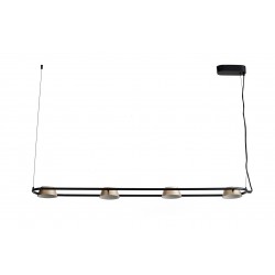 Led Κρεμαστό Φωτιστικό Αλουμινίου Μαύρο Και Σαμπανιζέ 32W Dimmable Hatty LUCIDO