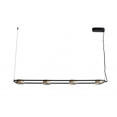 Led Κρεμαστό Φωτιστικό Αλουμινίου Μαύρο Και Σαμπανιζέ 32W Dimmable Hatty LUCIDO