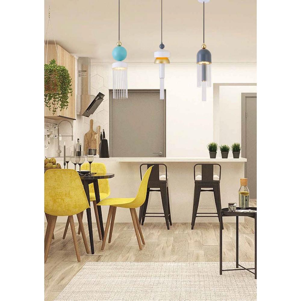 Led Κρεμαστό Φωτιστικό Από Γυαλί Χρυσό-Γκρι 10W Dimmable Jelly-C LUCIDO