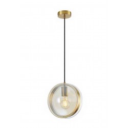 Κρεμαστό Φωτιστικό Μονόφωτο Από Γυαλί Clear 1xE27 Lens-MB LUCIDO