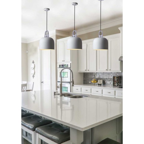 Κρεμαστό Φωτιστικό Μονόφωτο Μεταλλικό Λευκό Ματ 1xE27 Leicht-A WH LUCIDO