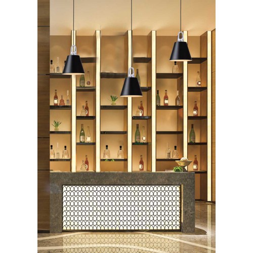 Κρεμαστό Φωτιστικό Μονόφωτο Μεταλλικό Μαύρο Ματ 1xE27 Leicht-B BK LUCIDO