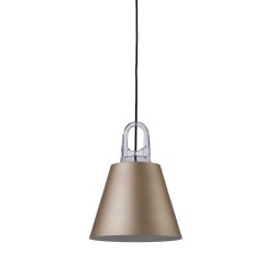 Κρεμαστό Φωτιστικό Μονόφωτο Μεταλλικό Σαμπανιζέ-Χρυσό Ματ 1xE27 Leicht-B CG LUCIDO