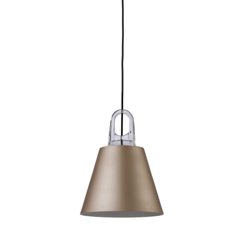 Κρεμαστό Φωτιστικό Μονόφωτο Μεταλλικό Σαμπανιζέ-Χρυσό Ματ 1xE27 Leicht-B CG LUCIDO