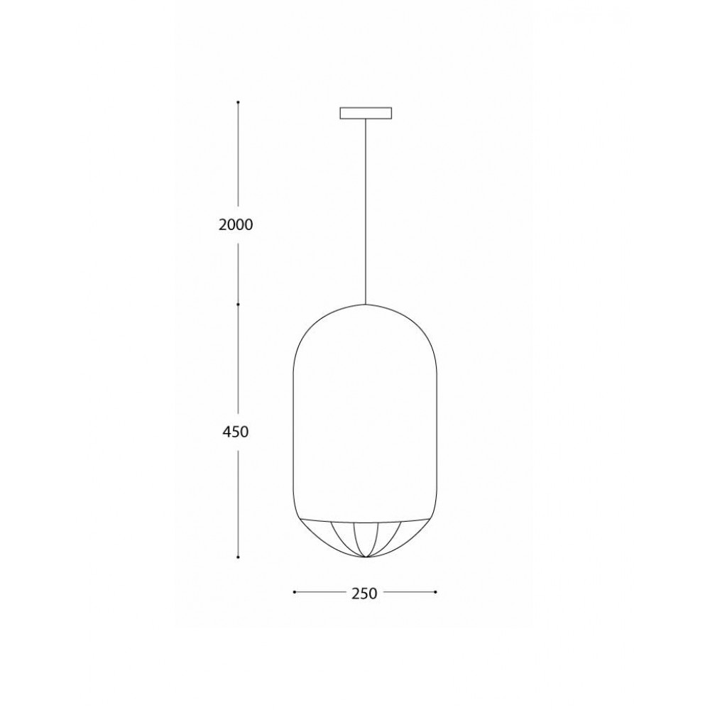 Κρεμαστό Φωτιστικό Μονόφωτο Με Λευκό Ύφασμα 1xE27 Osaka-A - LUCIDO