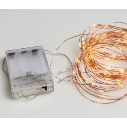 200 Fairylights Led Λαμπάκια Χαλκού Μπαταρίας Με Θερμό Φωτισμό Και Χάλκινο Καλώδιο 20 Μέτρα