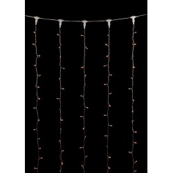 Led Κουρτίνα Συμμετρική IP20,Με Επέκταση 2 x 10 Μέτρα, Διάφανο Καλώδιο, Θερμό Λαμπάκι, 1000 Led