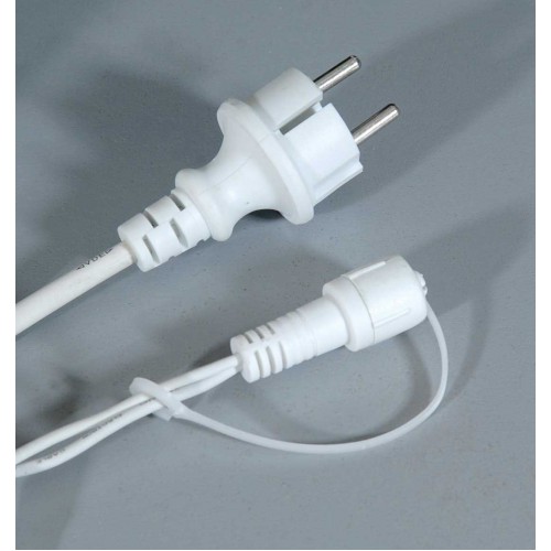 Led Κουρτίνα Συμμετρική Ip44,Με Επέκταση 2 x 10 Μέτρα, Λευκό Καλώδιο, Θερμό Λαμπάκι Rubber, 1000 Led