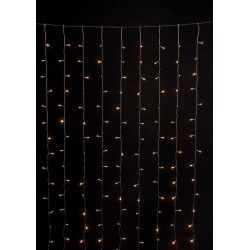 Led Κουρτίνα Συμμετρική Με Μετασχηματιστή Και Επέκταση 400 x 300cm, Με Διάφανο Καλώδιο, Θερμό Λαμπάκι, 740 Leds