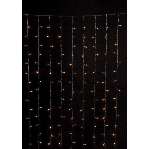 Led Κουρτίνα Συμμετρική Με Μετασχηματιστή Και Επέκταση 400 x 300cm, Με Διάφανο Καλώδιο, Θερμό Λαμπάκι, 740 Leds