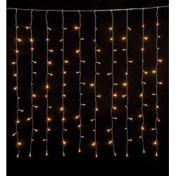 Led Κουρτίνα Συμμετρική Με Μετασχηματιστή Και Επέκταση 200 x 300cm, Με Διάφανο Καλώδιο, Θερμό Λαμπάκι, 540 Leds