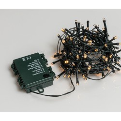 200Led Λαμπάκια Μπαταρίας Με Πρόγραμμα Και Χρονοδιακόπτη Πράσινο Καλώδιο / Θερμό Λαμπάκι , 15 Μέτρα