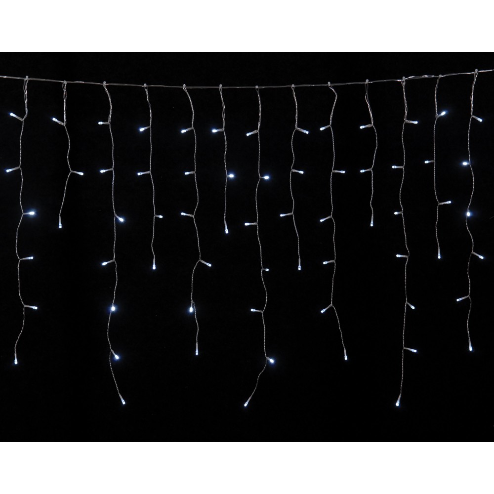 200Led Ασύμμετρη Κουρτίνα Μπαταρίας ΑΑ Με Χρονοδιακόπτη Διάφανο Καλώδιο/Λευκό Λαμπάκι 300 x 70(h)cm