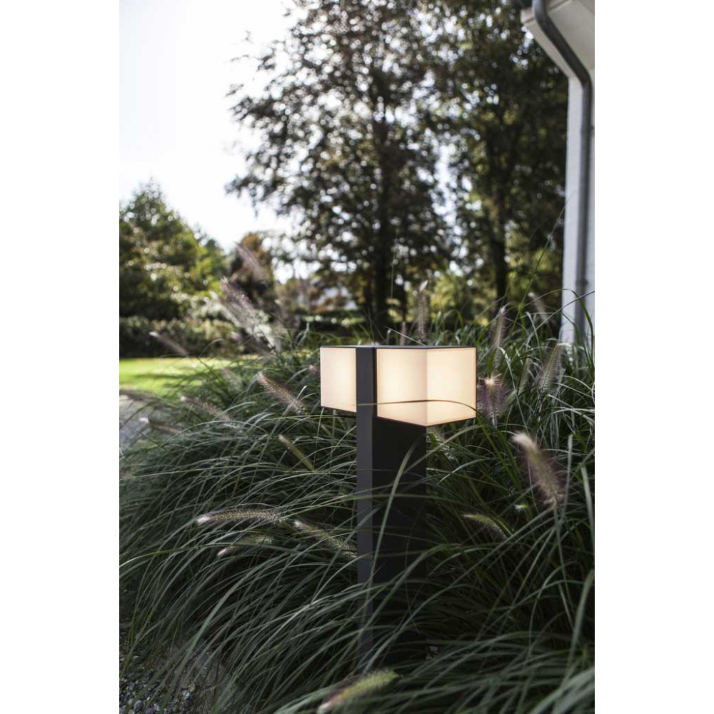 LED Κολωνάκι Αλουμινίου Με Περιστρεφόμενες Κεφαλές Σκούρο Γκρι 24.4W IP54 CUBA - LUTEC