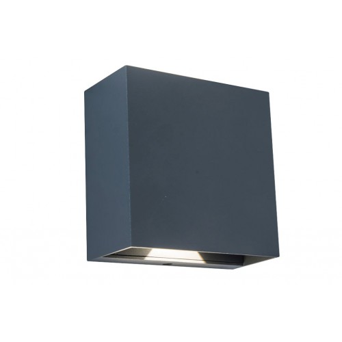 LED Επιτοίχιο Φωτιστικό Αλουμίνιο Σκούρο Γκρι Up & Down 10W IP54 GEMINI BEAMS LUTEC