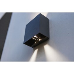 LED Επιτοίχιο Φωτιστικό Αλουμίνιο Σκούρο Γκρι Up & Down 10W IP54 GEMINI BEAMS LUTEC