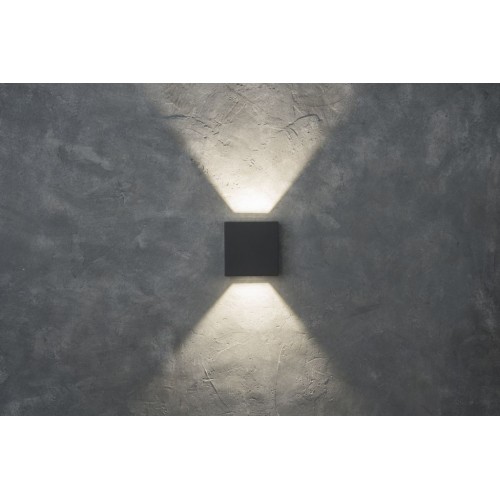 LED Επιτοίχιο Φωτιστικό Αλουμίνιο Σκούρο Γκρι Up & Down 10W IP54 GEMINI BEAMS LUTEC