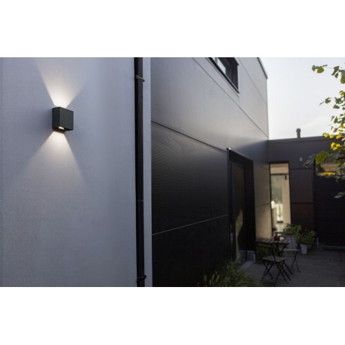 LED Επιτοίχιο Φωτιστικό Αλουμίνιο Σκούρο Γκρι Up & Down 10W IP54 GEMINI BEAMS LUTEC