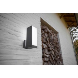 LED Επιτοίχιο Φωτιστικό Σε Σκούρο Γκρι 15W Smart - CCT IP54 CUBA LUTEC