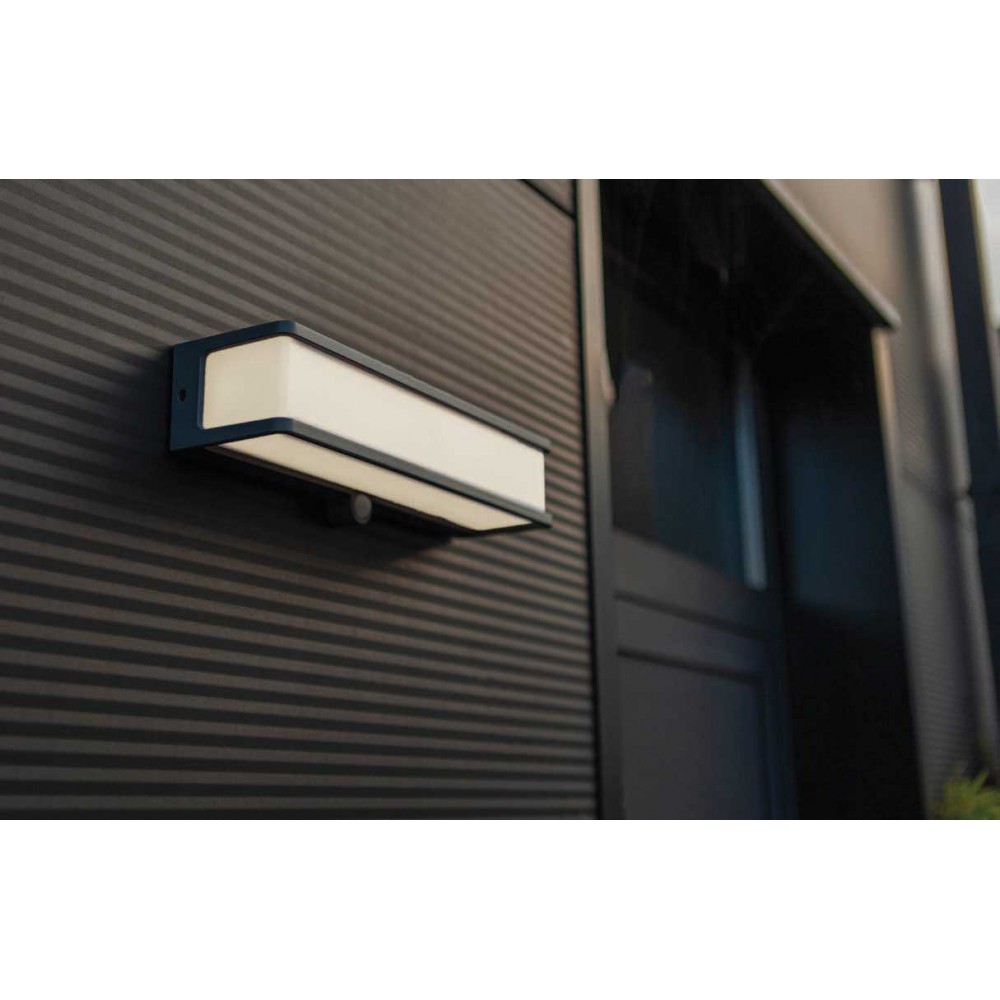 LED Ηλιακό Φωτιστικό Τοίχου Με Αισθητήρα 35cm 16.5W IP54 DOBLO LUTEC