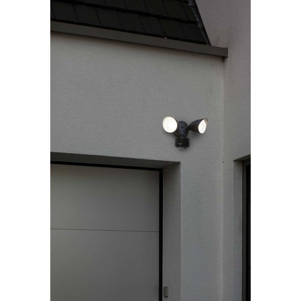 Φωτιστικό Τοίχου με Ανιχνευτή Κίνησης & Κάμερας Ασφαλείας LED 19W / 1200Lm / 5000K / ΙP44 DRACO - LUTEC