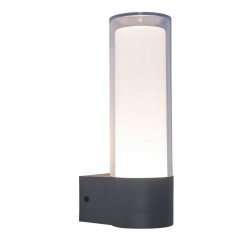 LED Επιτοίχιο Φωτιστικό Σε Σκούρο Γκρι Και Οπάλ 9,5W Smart CCT-RGB IP44 DROPA LUTEC