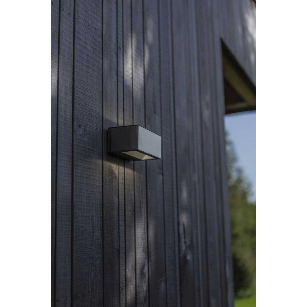 LED Απλίκα Από Ανοξείδωτο Ατσάλι Εξωτερικού Χώρου Σκούρο Γκρι 10.5W 4000K IP54 GEMINI LUTEC