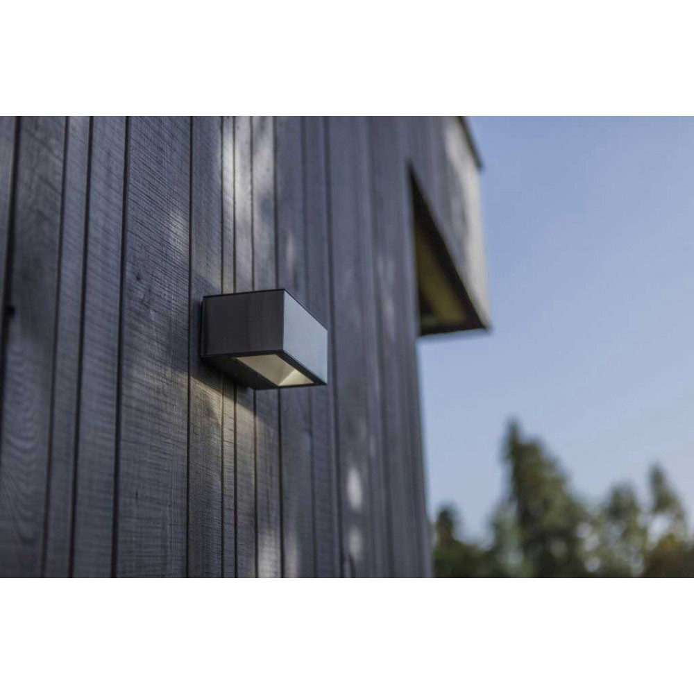 LED Απλίκα Από Ανοξείδωτο Ατσάλι Εξωτερικού Χώρου Σκούρο Γκρι 10.5W 4000K IP54 GEMINI LUTEC