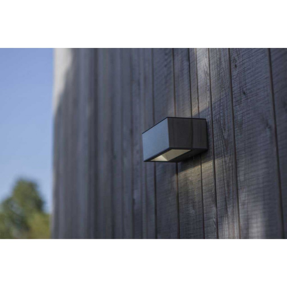 LED Απλίκα Από Ανοξείδωτο Ατσάλι Εξωτερικού Χώρου Σκούρο Γκρι 10.5W 4000K IP54 GEMINI LUTEC