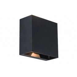 LED Επιτοίχιο Φωτιστικό Αλουμίνιο Μαύρο Ματ Up & Down 10W IP54 GEMINI BEAMS LUTEC