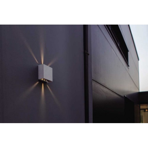 LED Επιτοίχιο Φωτιστικό Αλουμίνιο Λευκό Up & Down 10W IP54 GEMINI BEAMS LUTEC