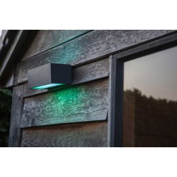 LED Επιτοίχιο Φωτιστικό Σε Σκούρο Γκρι 17W Smart CCT-RGB IP44 GEMINI LUTEC