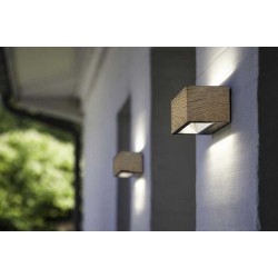 LED Απλίκα Από Ανοξείδωτο Ατσάλι Εξωτερικού Χώρου Wood Effect 10.5W 4000K IP54 GEMINI LUTEC