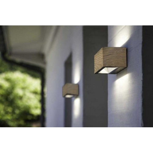 LED Απλίκα Από Ανοξείδωτο Ατσάλι Εξωτερικού Χώρου Wood Effect 10.5W 4000K IP54 GEMINI LUTEC