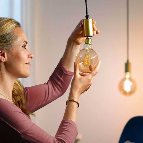 LED Filament CCT TUNABLE Λάμπα 3ης Γενιάς Με Εναλλαγή Φωτισμού G95 7.5W E27 2200K-5500K 240V - LUTEC CONNECT