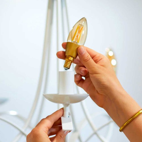 LED Filament CCT TUNABLE Λάμπα 3ης Γενιάς Με Εναλλαγή Φωτισμού C35 5.5W E14 2200K-5500K 240V - LUTEC CONNECT