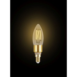 LED Filament CCT TUNABLE Λάμπα 3ης Γενιάς Με Εναλλαγή Φωτισμού C35 5.5W E27 2200K-5500K 240V - LUTEC CONNECT