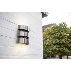 LED Απλίκα Ανοξείδωτο Ατσάλι Εξωτερικού Χώρου Με Αισθητήρα 18.5W 3000K IP44 MAYA LUTEC