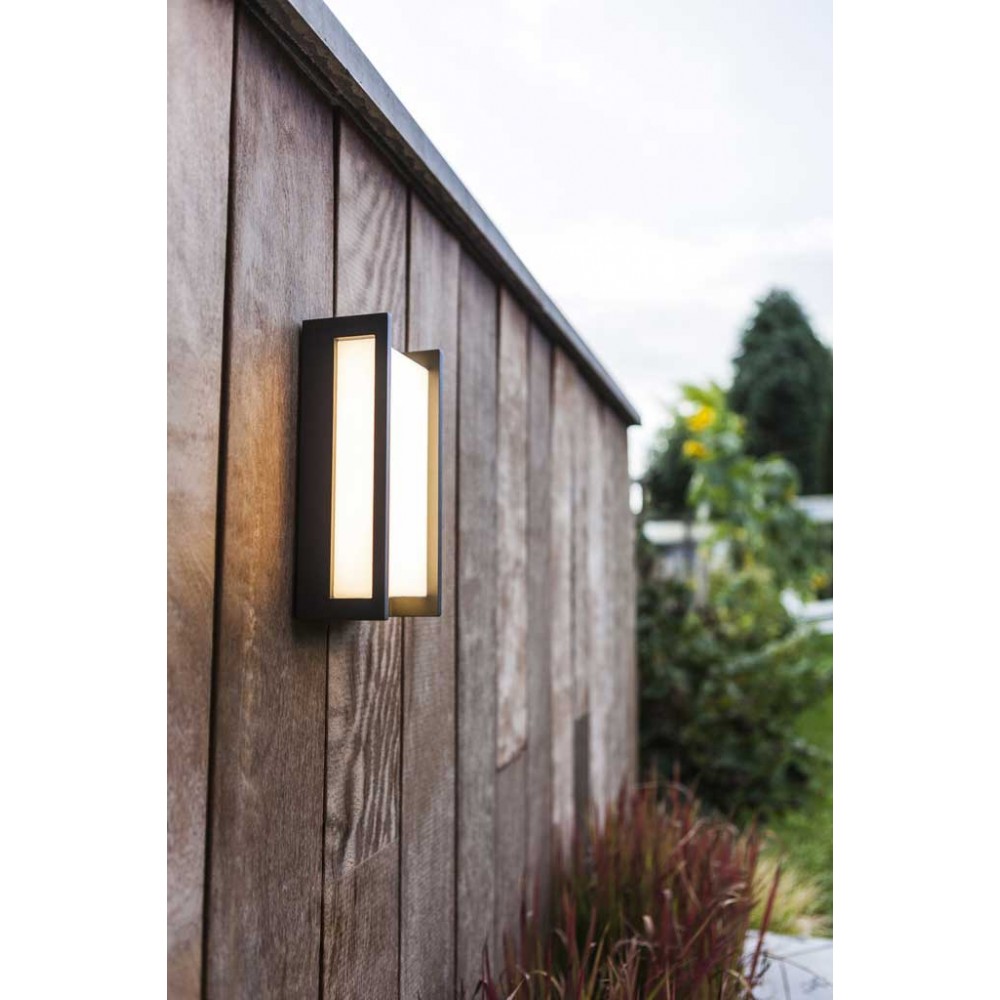 LED Επίτοιχο Φωτιστικό Αλουμινίου Σκούρο Γκρι 18W IP54 QUBO - LUTEC