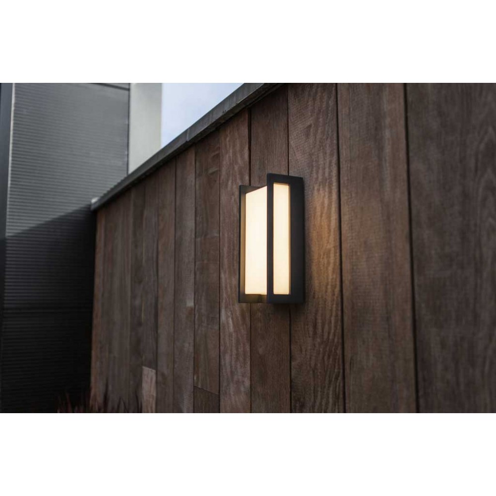 LED Επίτοιχο Φωτιστικό Αλουμινίου Σκούρο Γκρι 18W IP54 QUBO - LUTEC