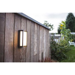 LED Φωτιστικό Τοίχου Σκούρο Γκρι 16W / 1000Lm / CCT-RGB/ ΙP54 QUBO - LUTEC