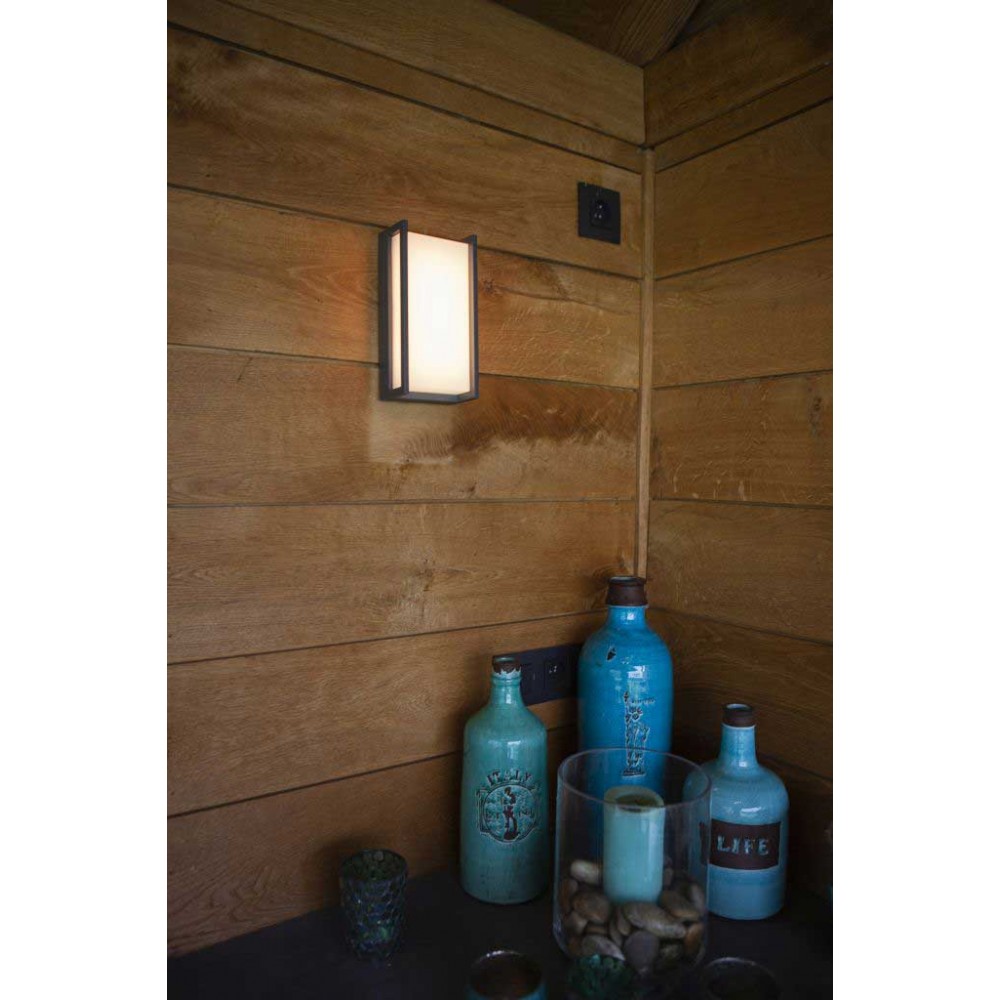 LED Φωτιστικό Τοίχου Σκούρο Γκρι 16W / 1000Lm / CCT-RGB/ ΙP54 QUBO - LUTEC