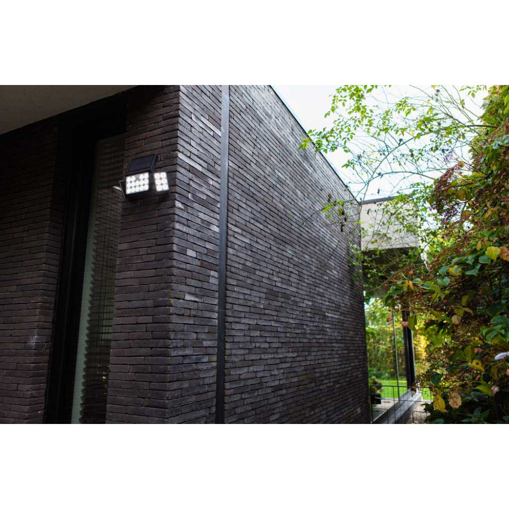 LED Ηλιακό Φωτιστικό Τοίχου Με Αισθητήρα Και Τρεις Κεφαλές 7,4W IP44 TUDA LUTEC