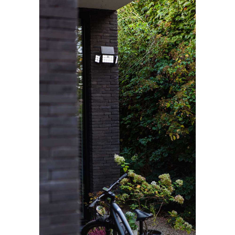 LED Ηλιακό Φωτιστικό Τοίχου Με Αισθητήρα Και Τρεις Κεφαλές 7,4W IP44 TUDA LUTEC