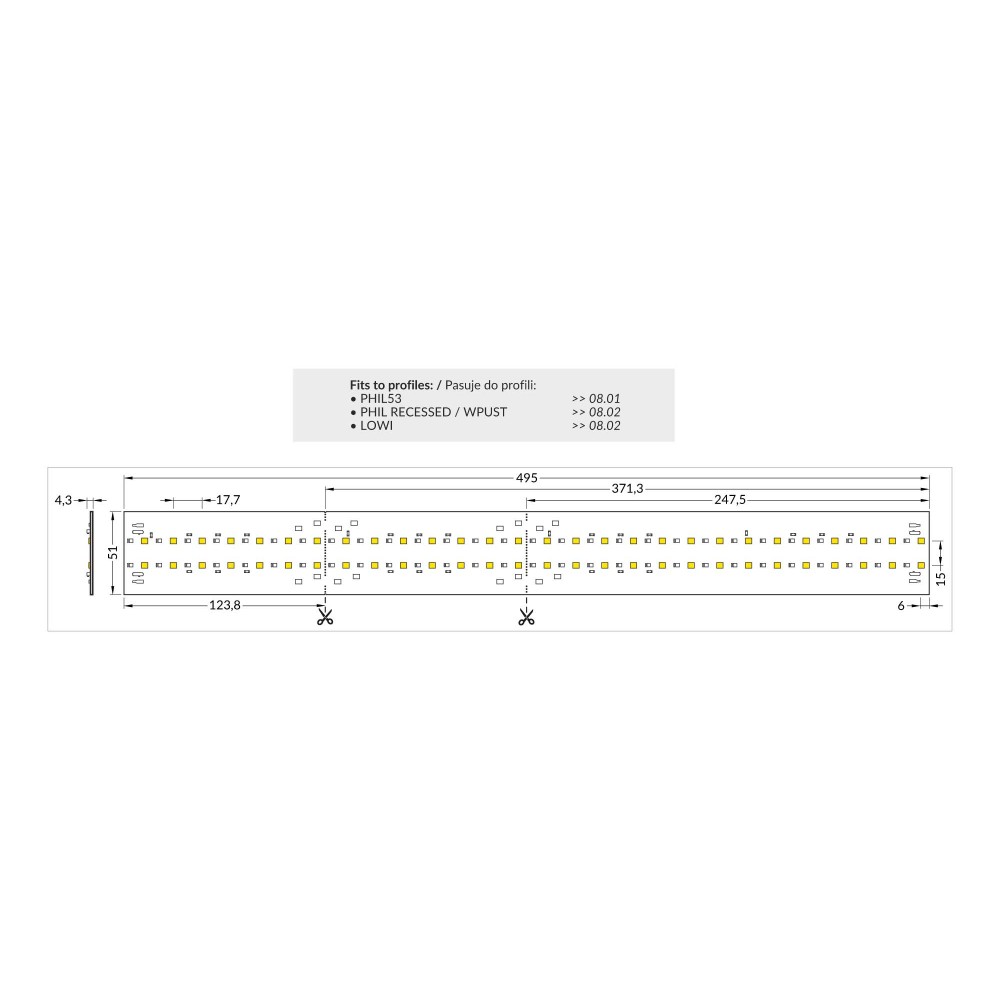 MODUL LG 50 - 19,2 W 24V 2650lm 3000K - LG