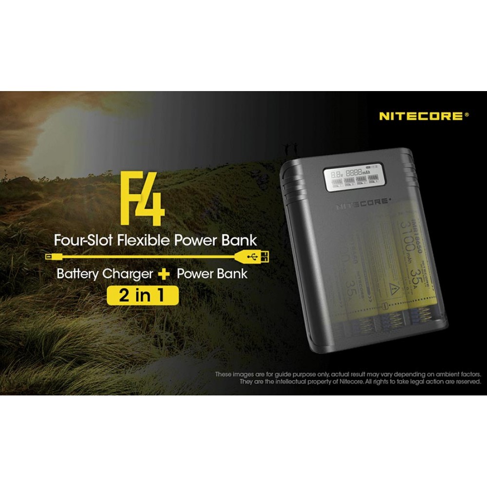ΦΟΡΤΙΣΤΗΣ NITECORE F4, 4 θέσεων + Power Bank