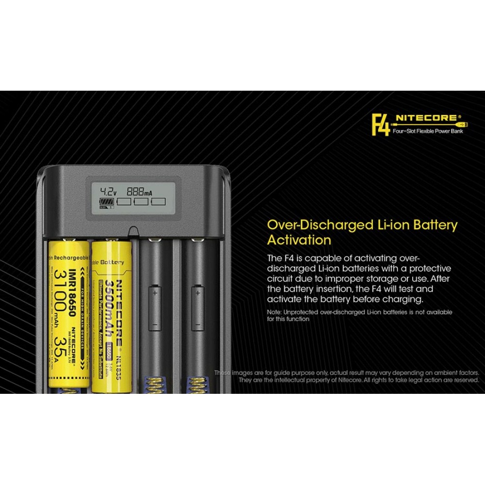 ΦΟΡΤΙΣΤΗΣ NITECORE F4, 4 θέσεων + Power Bank