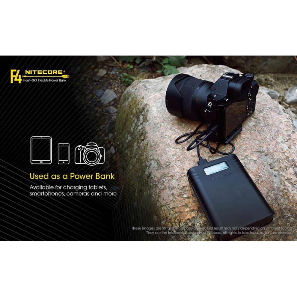 ΦΟΡΤΙΣΤΗΣ NITECORE F4, 4 θέσεων + Power Bank
