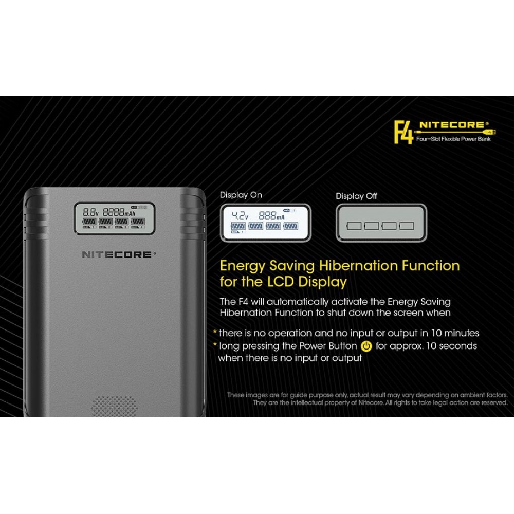 ΦΟΡΤΙΣΤΗΣ NITECORE F4, 4 θέσεων + Power Bank